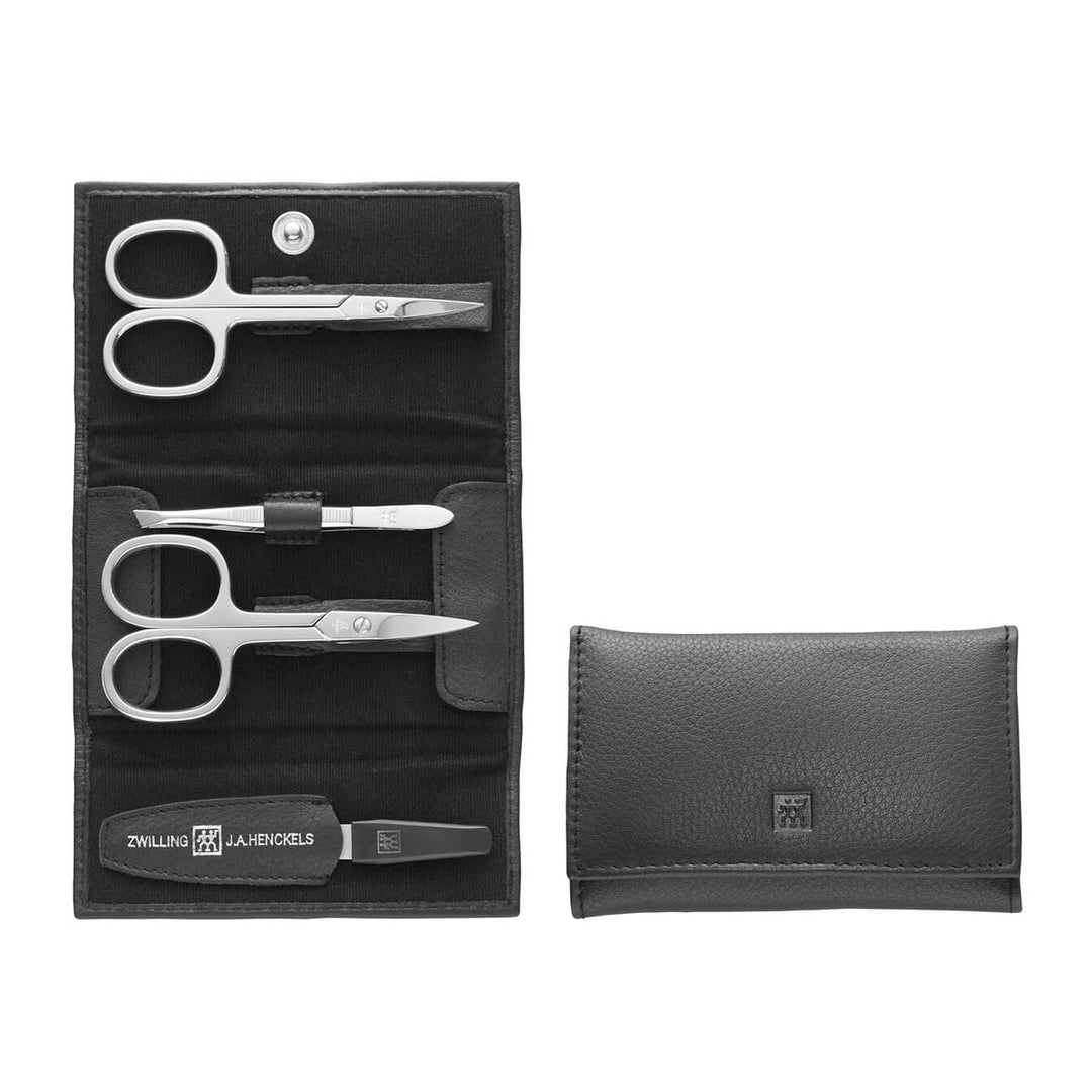 Zwilling 97451-007 Classic Manicure-Etui (4-teilig), Etui Rindleder, Instrumente vernickelt