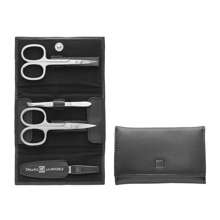 Zwilling 97451-007 Classic Manicure-Etui (4-teilig), Etui Rindleder, Instrumente vernickelt