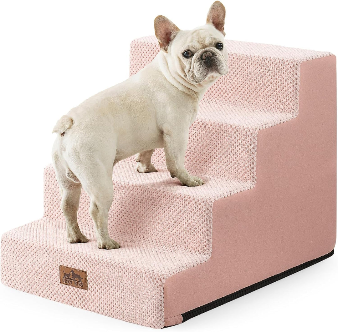 COZY KISS Hundetreppe für Kleine Hunde, 5 Stufen Breiter Haustiertreppe für Bett Couch Auto, 60cm Ho