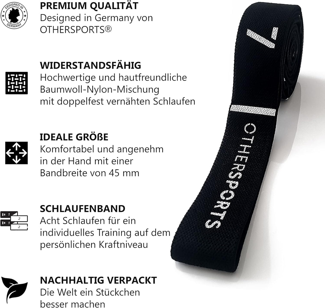 OTHERSPORTS Fitnessband mit Schlaufen - Schlaufenband für Fitness Training - Widerstandsbänder Kraft