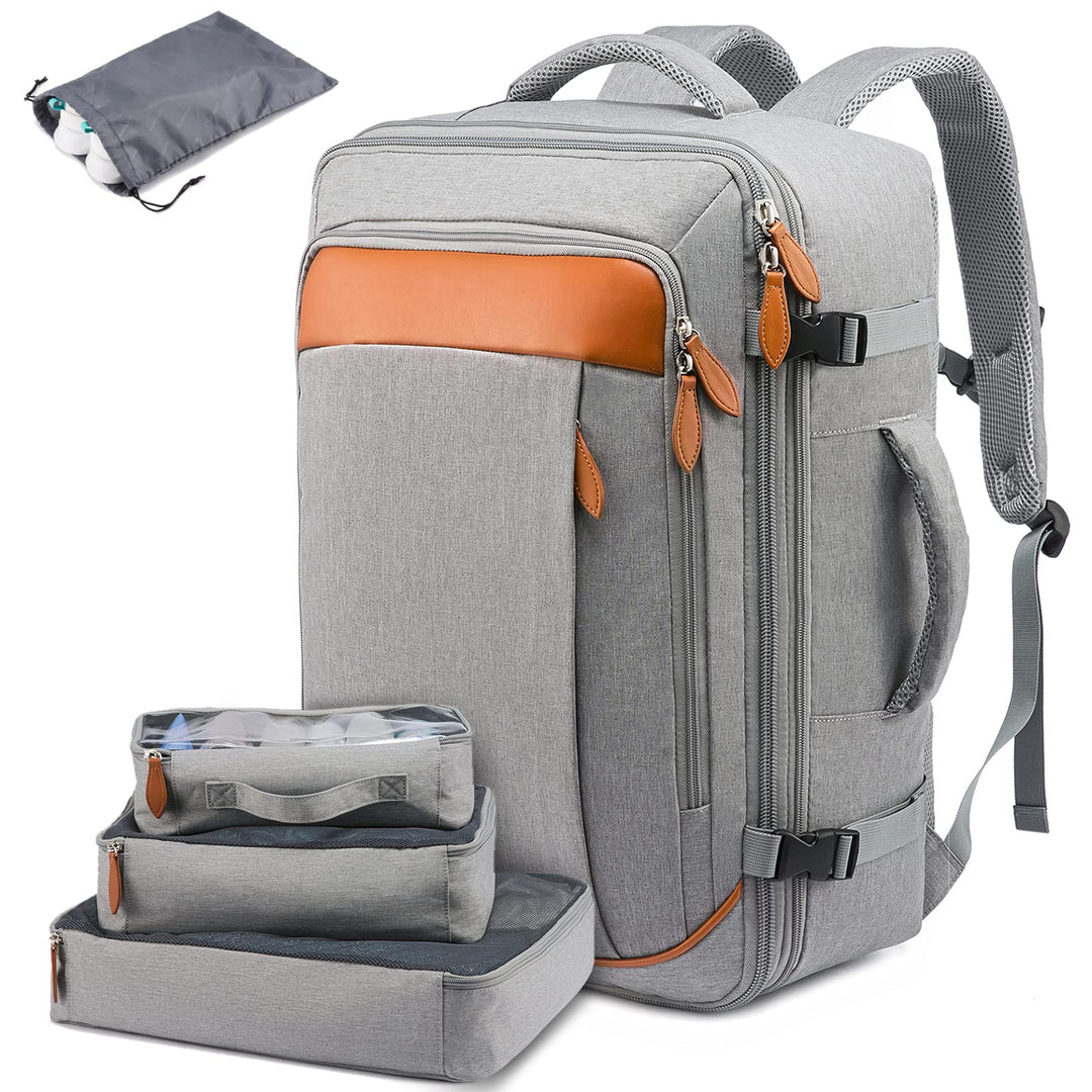LOVEVOOK Handgepäck Reiserucksack, Erweiterbarer Rucksack Handgepäck Flugzeug, Laptop Rucksack für 1