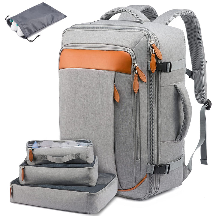 LOVEVOOK Handgepäck Reiserucksack, Erweiterbarer Rucksack Handgepäck Flugzeug, Laptop Rucksack für 1