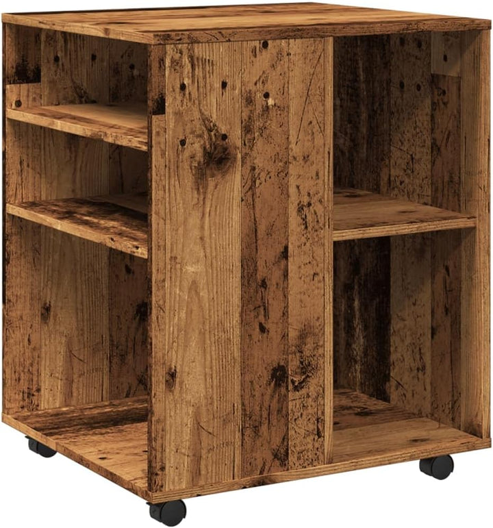 Rollschrank Altholz-Optik 60x53x72 cm, Holzwerkstoff, mobil mit Rollen, vielseitiger Storage Cabinet