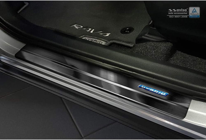 Avisa Black INOX Door sill Protectors Compatible with Toyota C-HR 2016-2019 & Facelift 2019- & RAV4