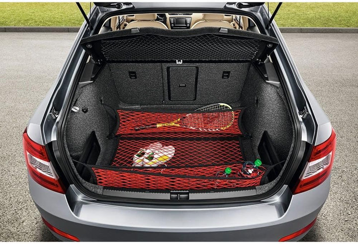 Skoda 5E0017700 Gepäcknetz Gepäckraumnetz Ladungssicherung Ladenetz 3-teilig rot