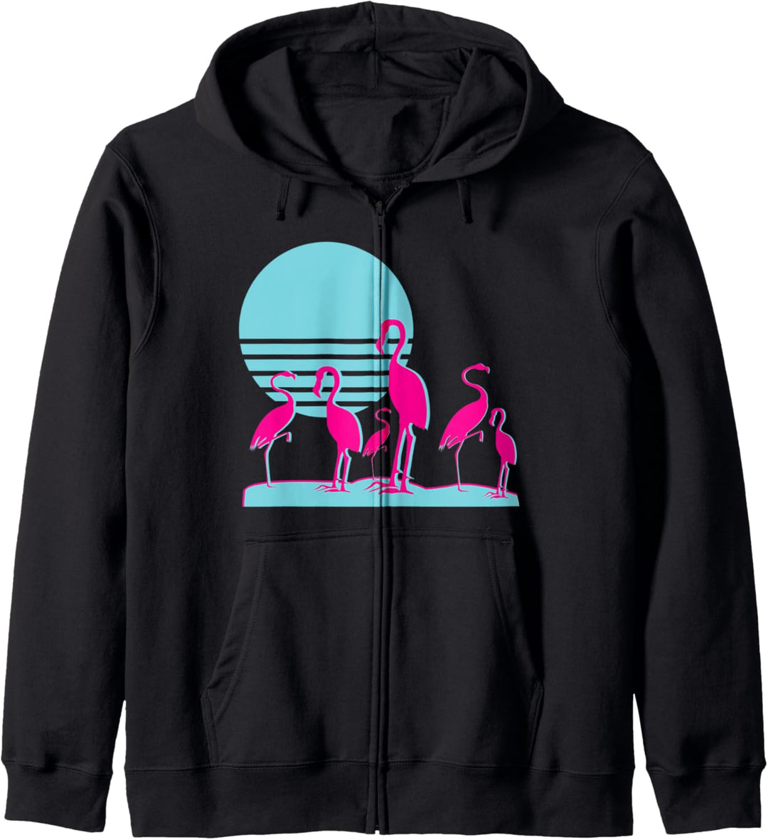 Flamingos Vaporwave Aesthetic Retro 1980s Sunset Vaporwave Kapuzenjacke