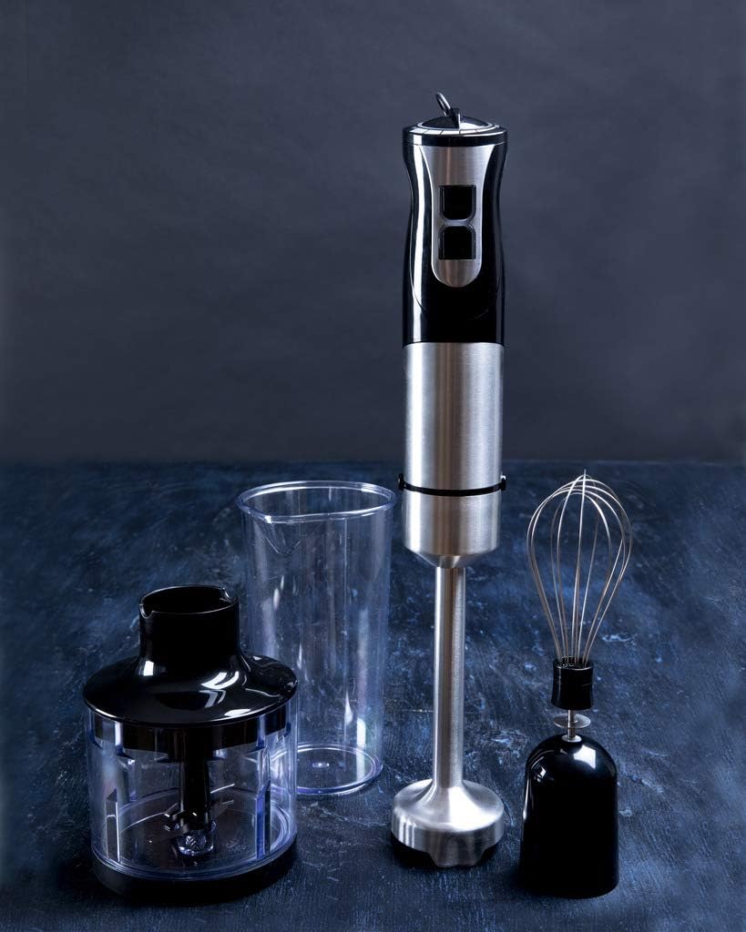 Gastronoma 18210001 – 1000 Watt Power Stabmixer-Set 3 in 1 Perfekt zum Mixen von Saucen und Suppen –