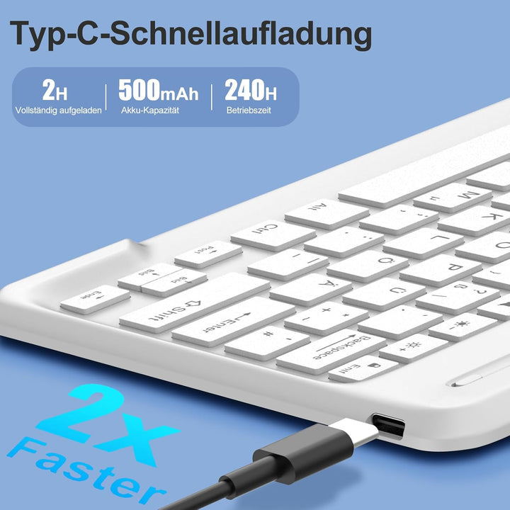 IVEOPPE Hülle mit Tastatur für iPad Air 13 Zoll 2025 M3/2024 M2, Deutsches QWERTZ Layout, Bluetooth