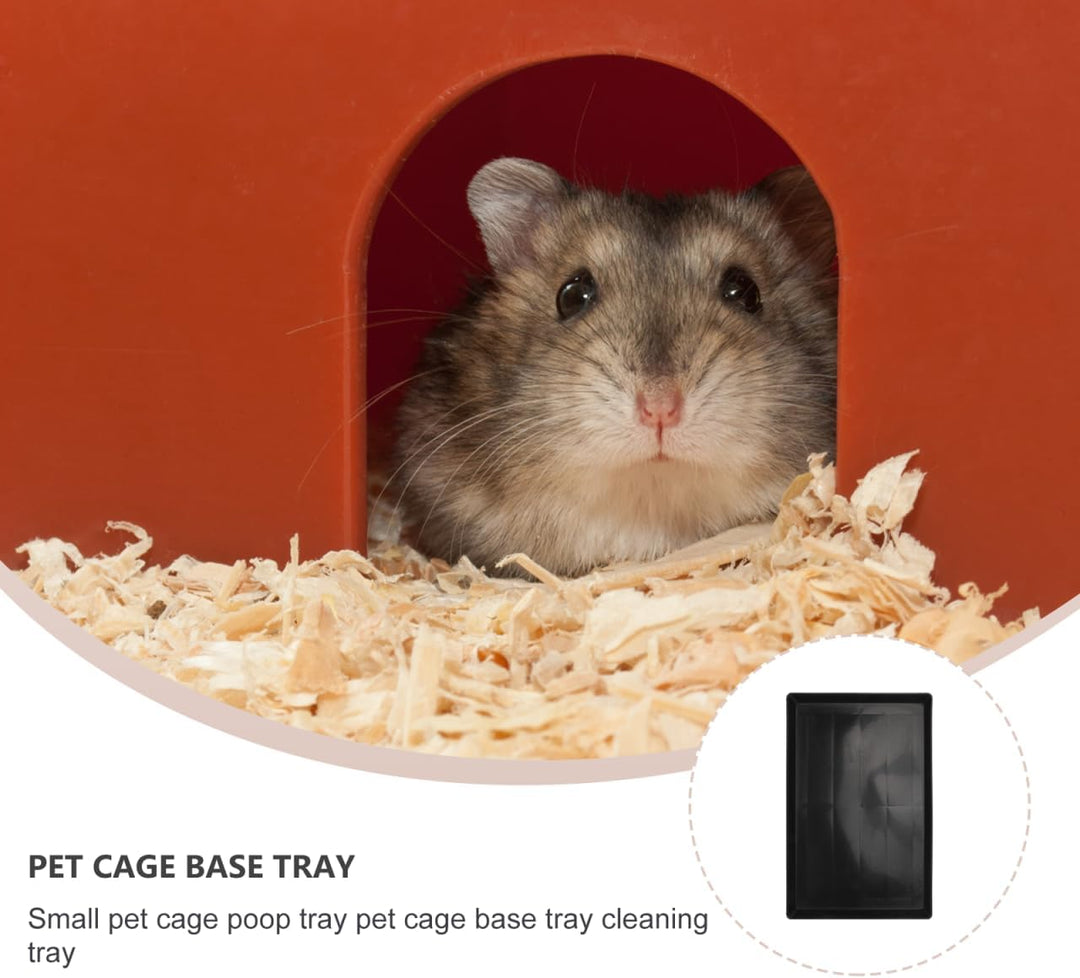 TOYANDONA Plastik Haustierkäfig Bodenwanne Schwarz Auslaufsichere Geruchsresistente Reinigungsschale