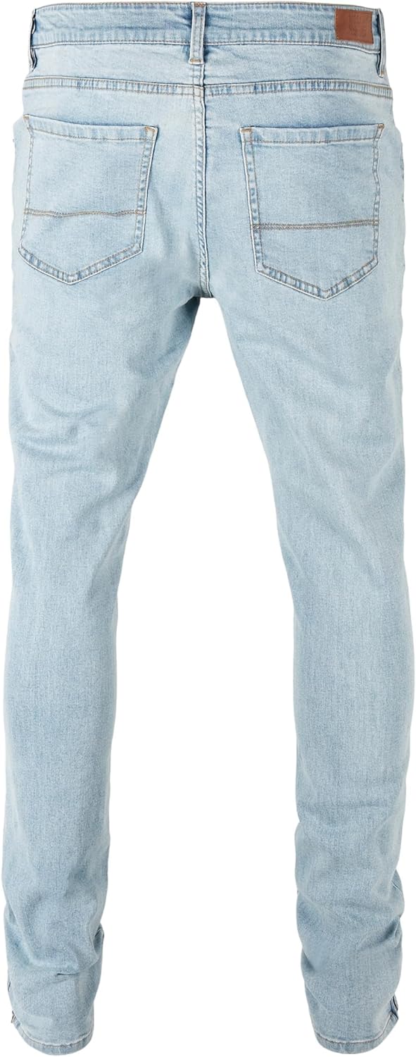 Urban Classics Herren Slim Fit Zip Jeans Hose 28W / 32L Lighter Washed., 28W / 32L Lighter Washed.