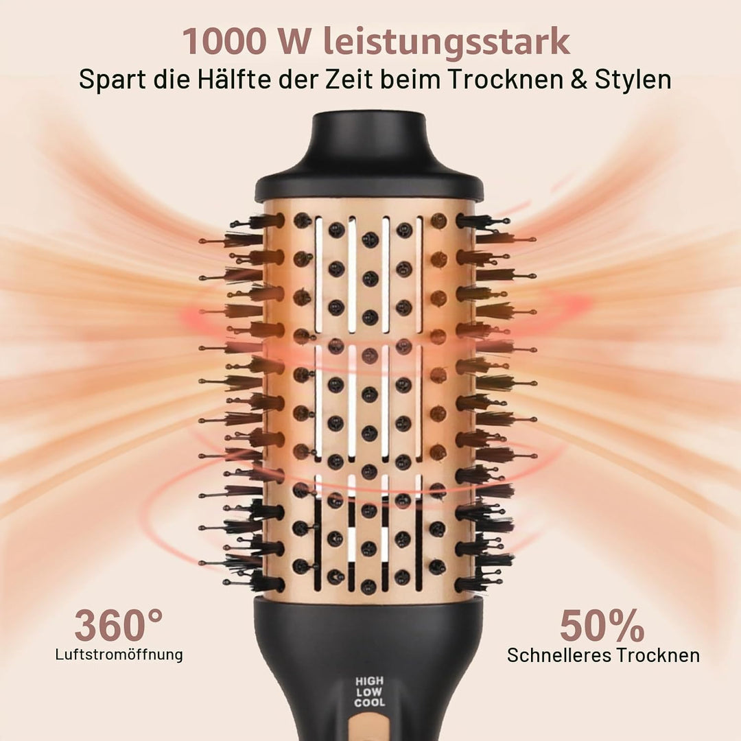 Warmluftbürste, professionelle One-Step Föhnbürste Professionell Rundbürstenföhn Heissluftbürste, zu