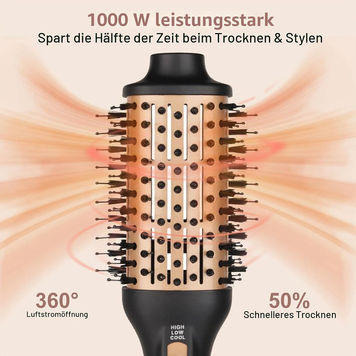 Warmluftbürste, professionelle One-Step Föhnbürste Professionell Rundbürstenföhn Heissluftbürste, zu