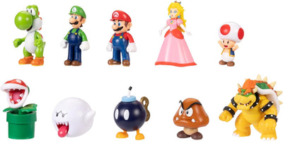 Super Mario Nintendo Figuren 10er Set Freunde und Feinde, 6,5 cm