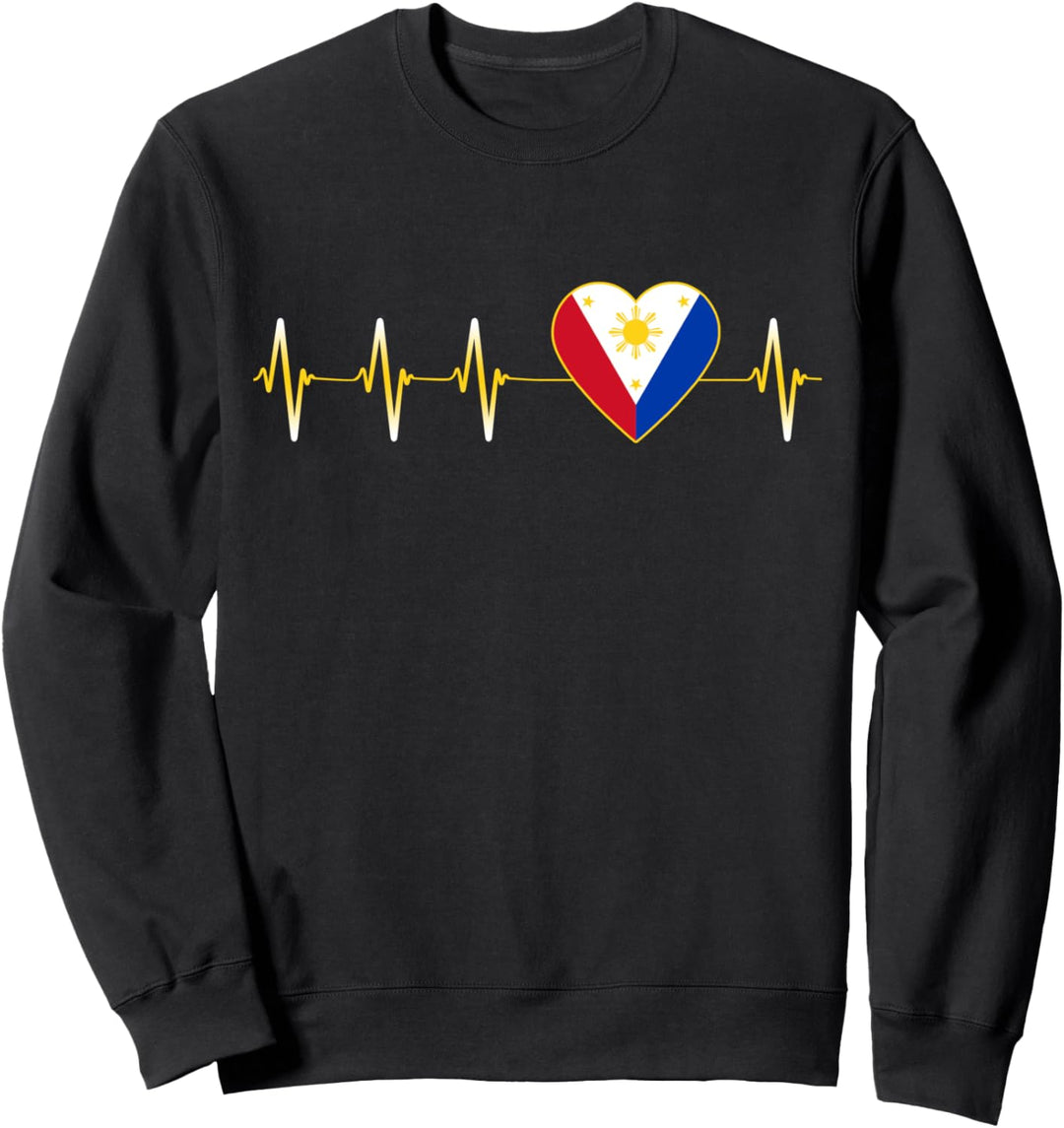 Filipino Heartbeat I Love Philippines Flagge Herz Sweatshirt