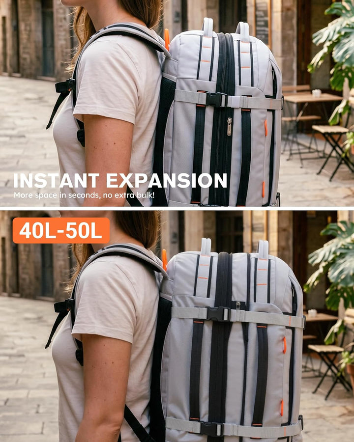Tolaccea Reiserucksack, Handgepäck Rucksack Flugzeug, TSA-Freundlicher Laptop Rucksack 15,6 Zoll, Er