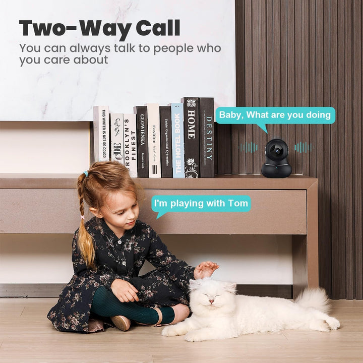 Little elf Überwachungskamera, [2022 Neu] Babyphone mit Kamera mit Bewegungserkennung, Nachtsicht, Z