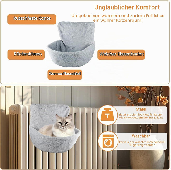 HäNgebett für Katzen Heizung 45.5x39x25.5cm Katzen Heizungsliege Heizungsliege Katze Katzenliege Hei