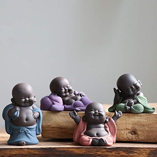 5 Stil schöne Buddha-Statuen kleine Mönch Figur Keramik Buddha-Skulptur Feng Shui Ornamente Home Dec