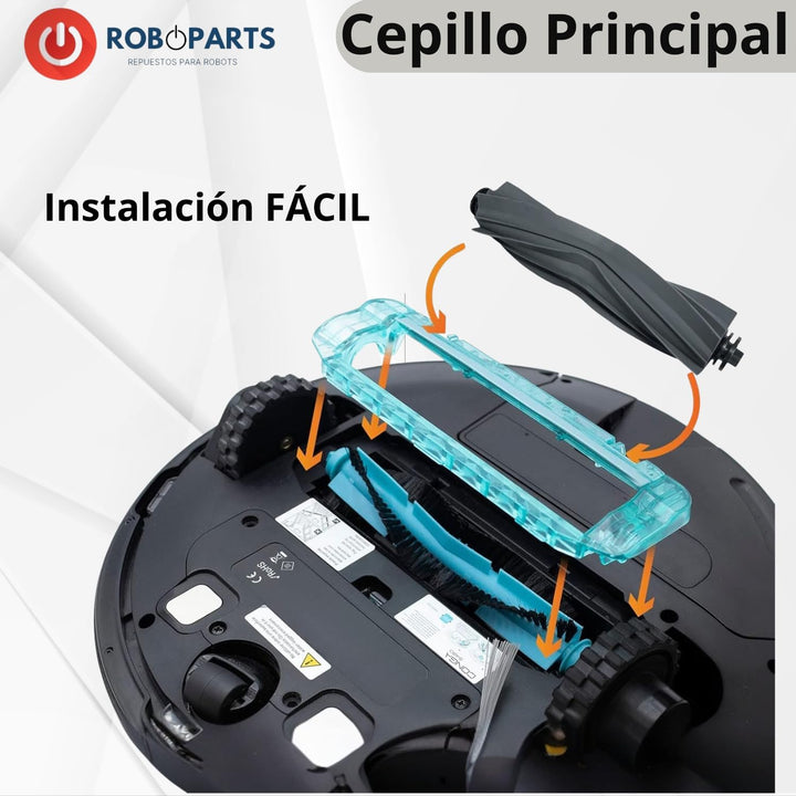 Roboparts® Set mit Hauptwalze V und 4 Seitenbürsten für Dreame D10 Plus/L10 Plus/Z10 Pro 5-in-1-pack