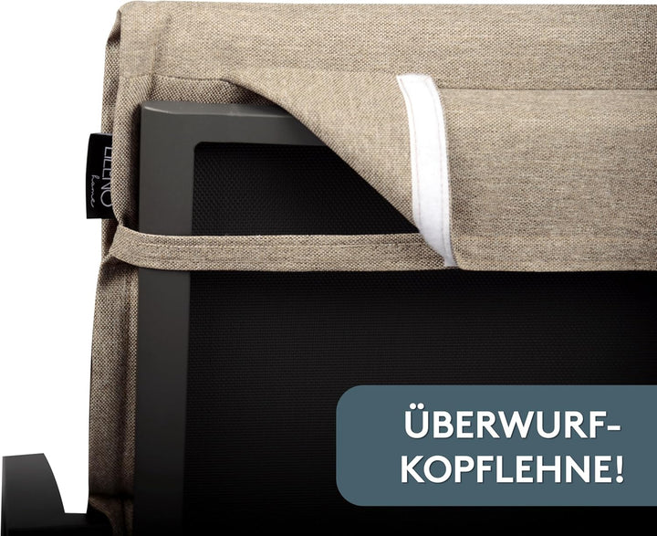 LILENO HOME Gartenstuhl Auflagen als [2er Set - Hochlehner] in Taupe - Bequeme Liegen als Sitzauflag