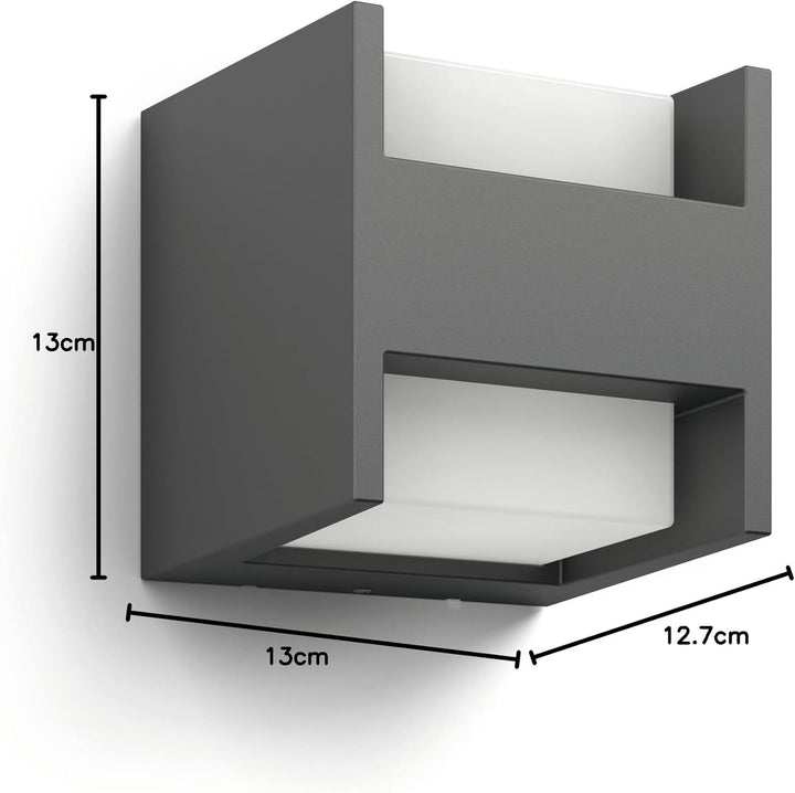 Philips myGarden Arbour LED Sockelleuchte, Aluminium Ohne Bewegungsmelder 2-flammig Wandleuchte, Ohn