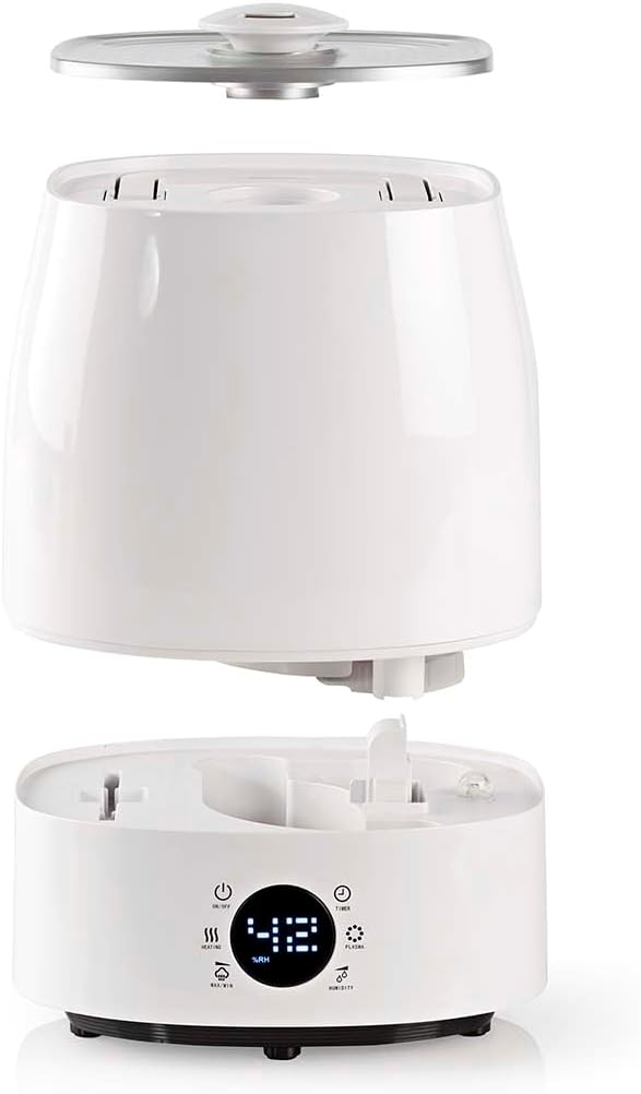 Luftbefeuchter | 110 W | Mit kühlem und warmem Nebel | 5.5 l | Hygrometer | Timer | geeignet für Pla