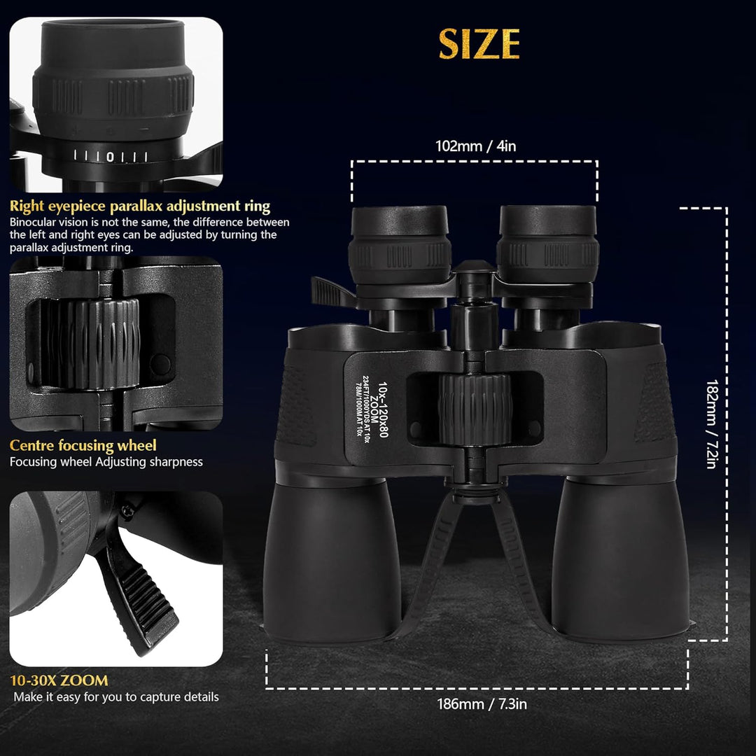 HD 10-30x50 Fernglas für Erwachsene, QQ CAT Objektiv Ferngläser Hochleistungs Wasserdichtes für Voge