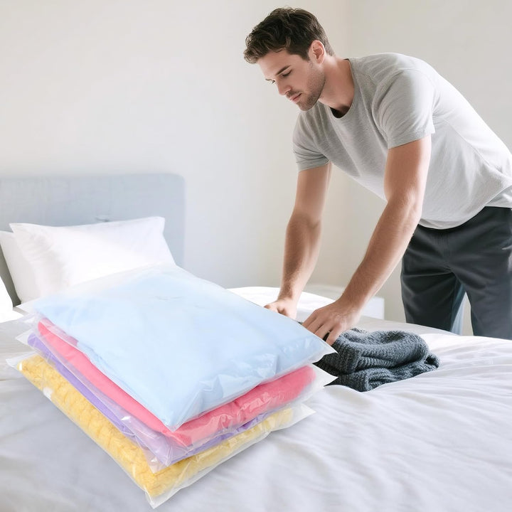Zip Beutel Gross, 50 Stück 35 * 45cm Wiederverschliessbare Beutel für Kleidung, Transparente und Ver