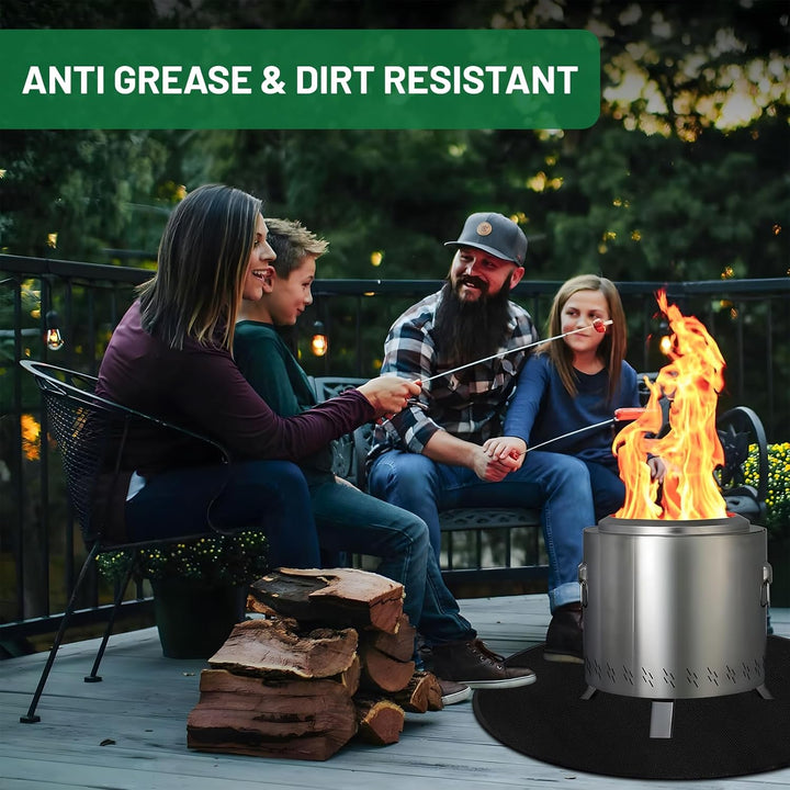 Feuerfeste Unterlage 91cm, Rund Grillmatte Bodenschutz, Feuerfeste Matte für den Innen- und Aussenbe
