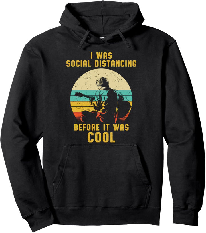 Gitarre Gitarrist Soziale Distanzierung Quarantäne Geschenk Pullover Hoodie