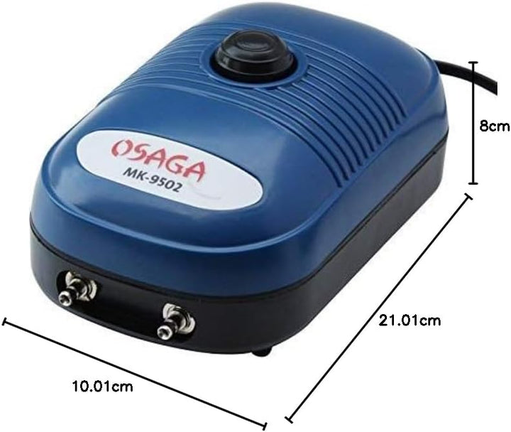 Durchlüfterpumpe MK 9502 5 Watt,regelbar! - 2 Ausgang! 4/6mm, 7,2 l/min 432 l/h