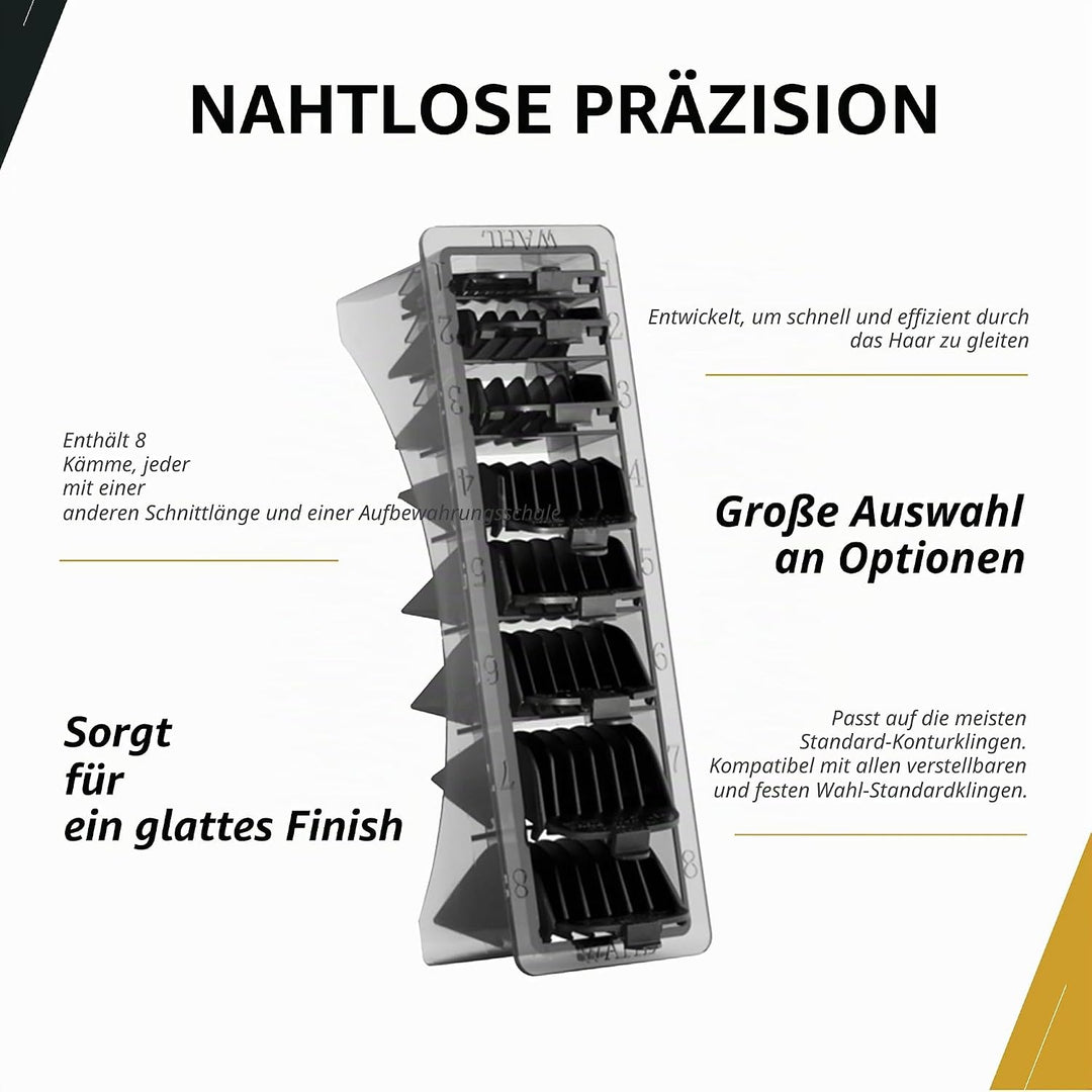 Wahl Kunststoff-Kammaufsätze für Standard-Haarschneidemaschine Multi-Cut, Schwarz Black, Black