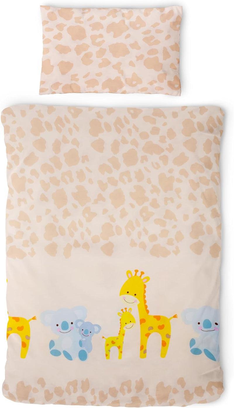 Gräfenstayn® 2-tlg. Kinderbettwäsche Set mit Tiermotiv und integriertem Reissverschluss - aus 100% B