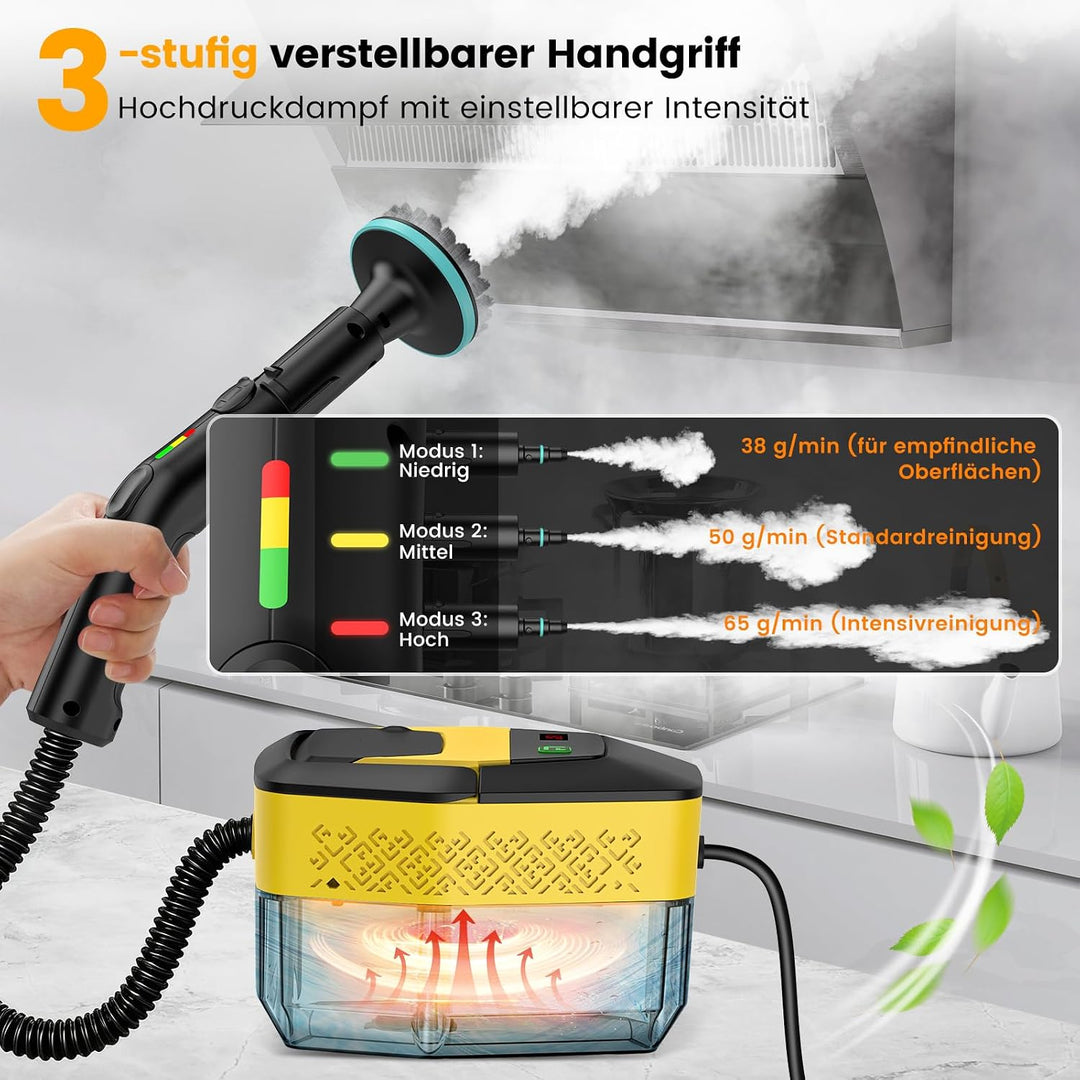 Granarbol 1800ml-2500W Dampfreiniger, 8s Heizung 275°F/145°C Entfernt Fett | Handdampfreiniger Tests