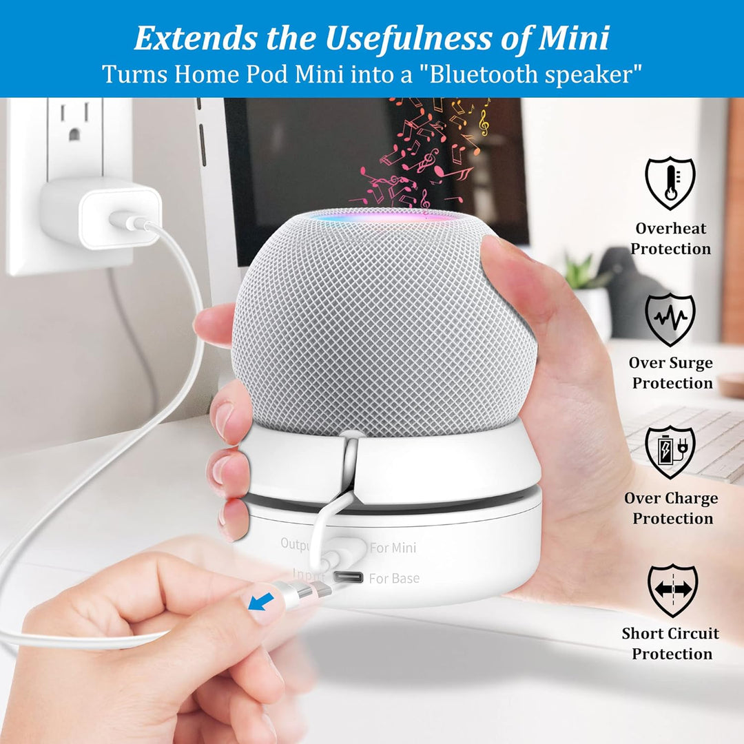 PlusAcc Akku Kompatibel mit HomePod Mini - Batterie Ständer Home Pod Mini Zubehör Akkustation mit in