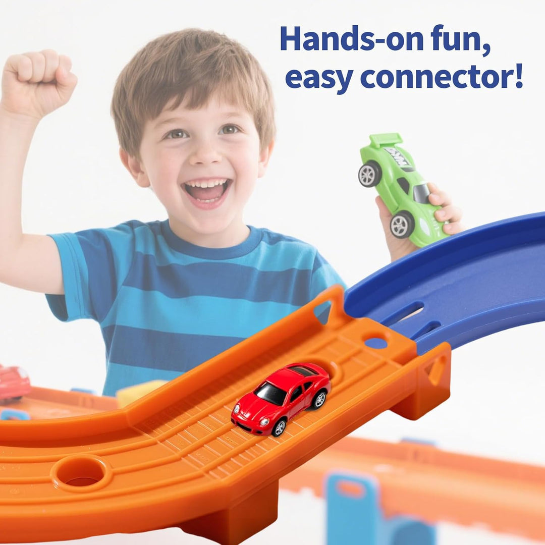 8 Stück Gebogene Schienenstücke Kompatibel mit Hot Wheels Spielzeugautos, ABS Rennstreckenverbinder