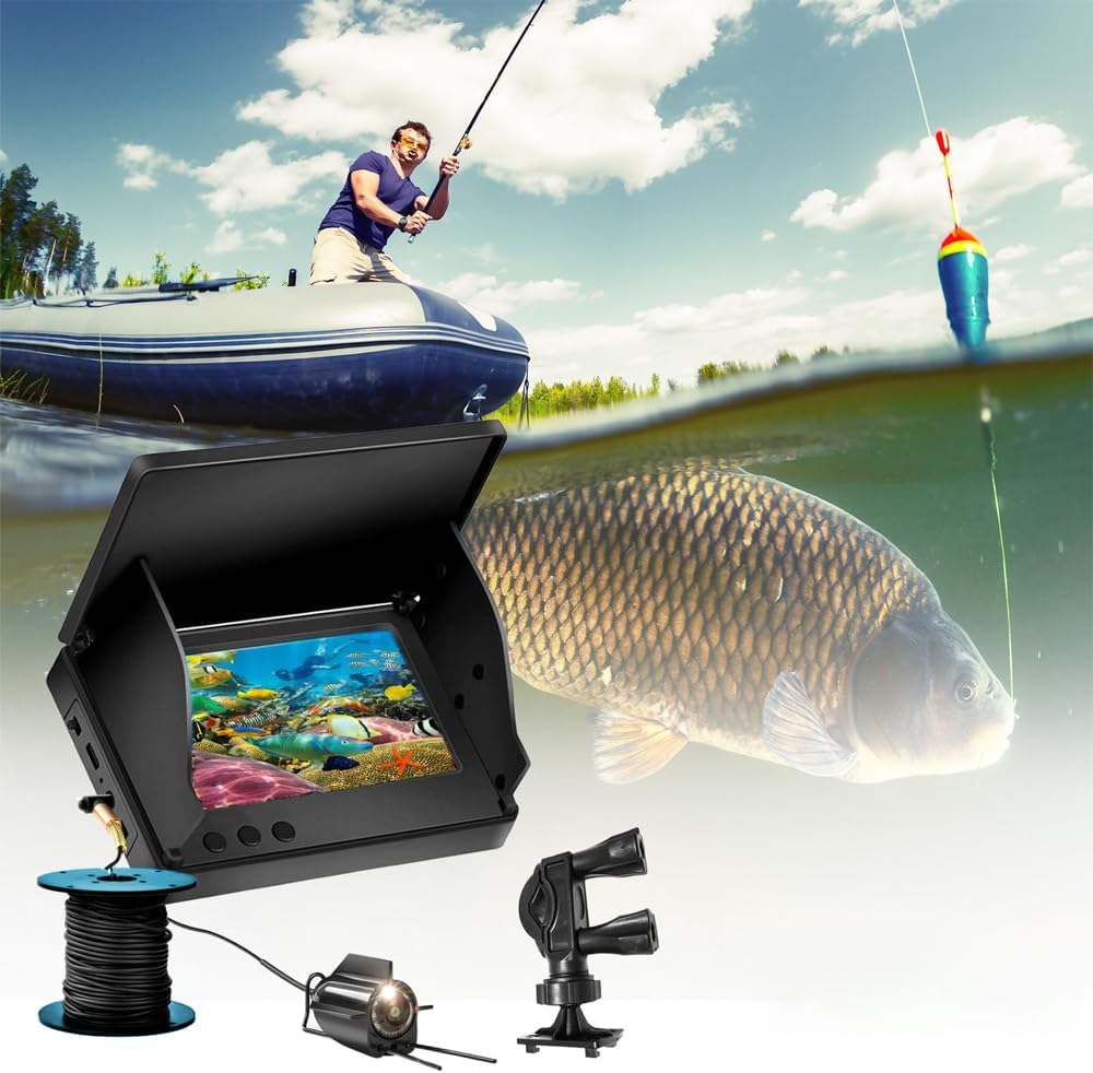 Sarini Fishfinder Unterwasserkamera Weitwinkel Infrarot Nachtsicht Host Wasserdichtes 5 Zoll IPS Dis