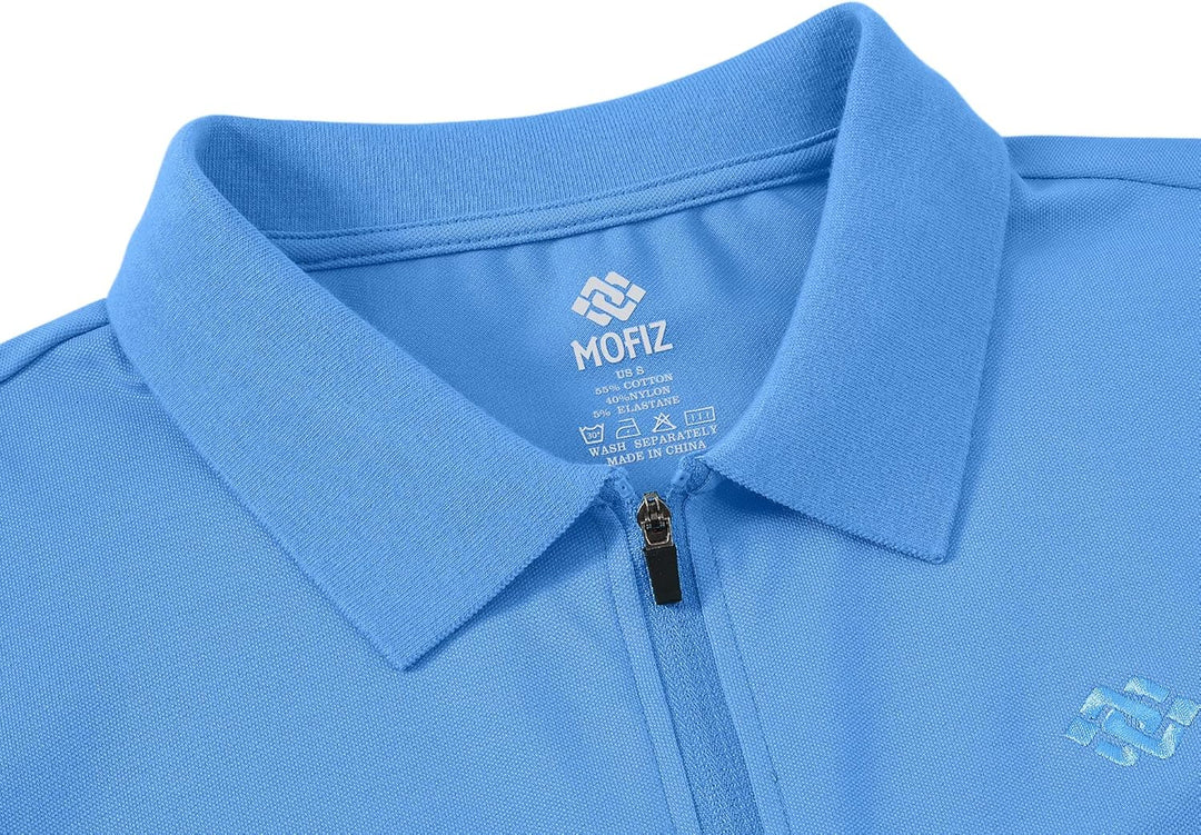 MoFiz Damen Poloshirt Langarm Baumwolle Polohemd Sport Polo Wintershirts mit Reissverschluss Kragen