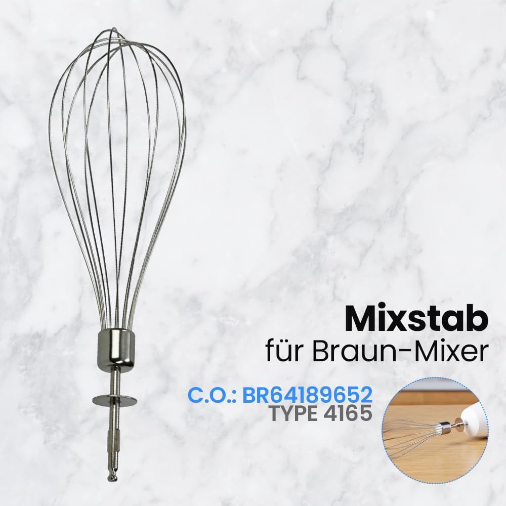 Anakel Home Ersatz-Mixerschläger BR64189652, kompatibel mit Braun MR6500M Mixer | Metallstäbe, 200 x