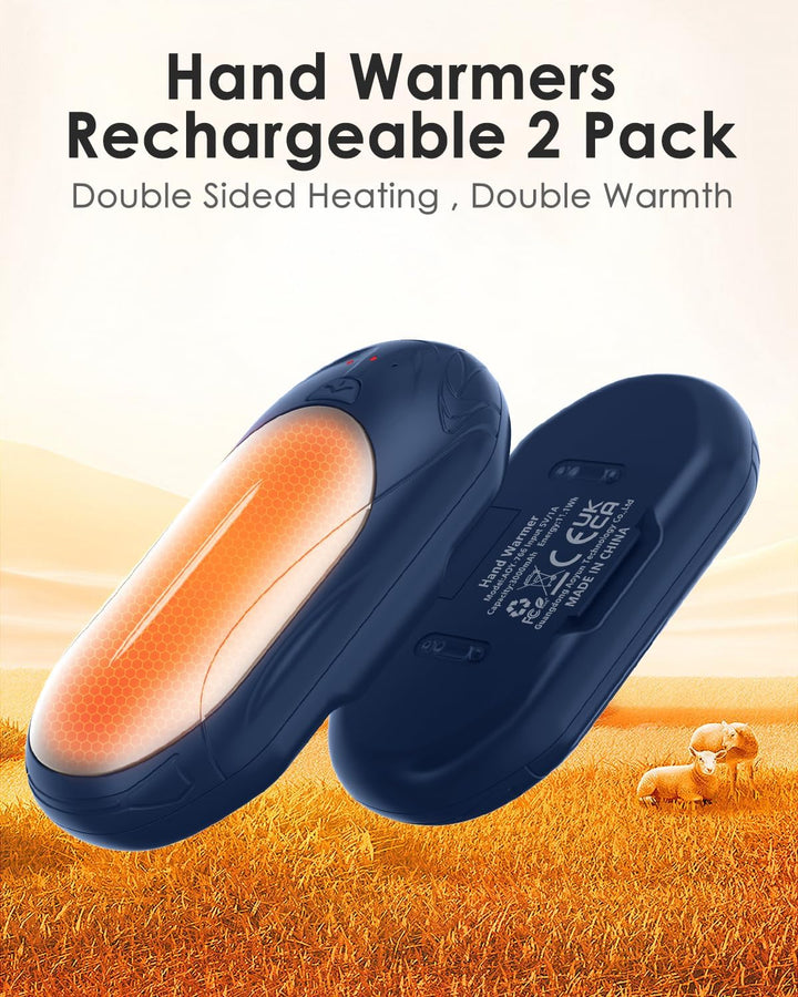 BOSONER Handwärmer Elektrisch Taschenwärmer Wiederaufladbar: 2er-Set 6000mAh Elektrischer Handwärmer