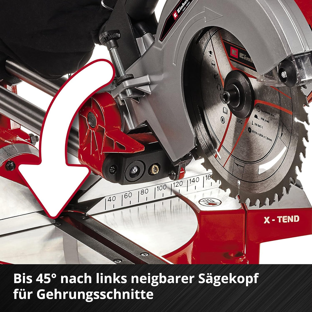 Einhell Akku-Zug-Kapp-Gehrungssäge TE-SM 36/210 Li - Solo Power X-Change (Lithium-Ionen, leichtgängi