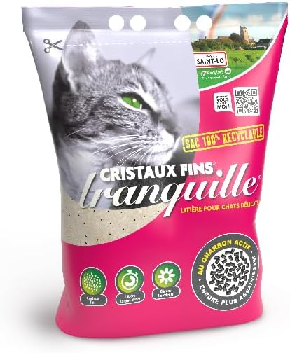 TRANQUILLE - Katzentoilette Silizium mit feinen Kristallen + Aktivkohle – Ultra saugfähig & geruchsh