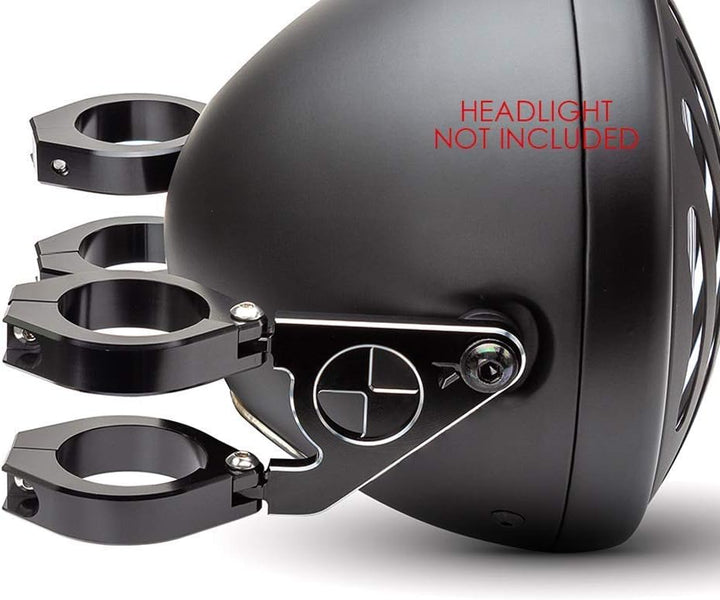 Motorrad Scheinwerfer-Halter Passend Für BMW Cafe Racer Projekt - Schwarz, 36-37mm, 36-37mm