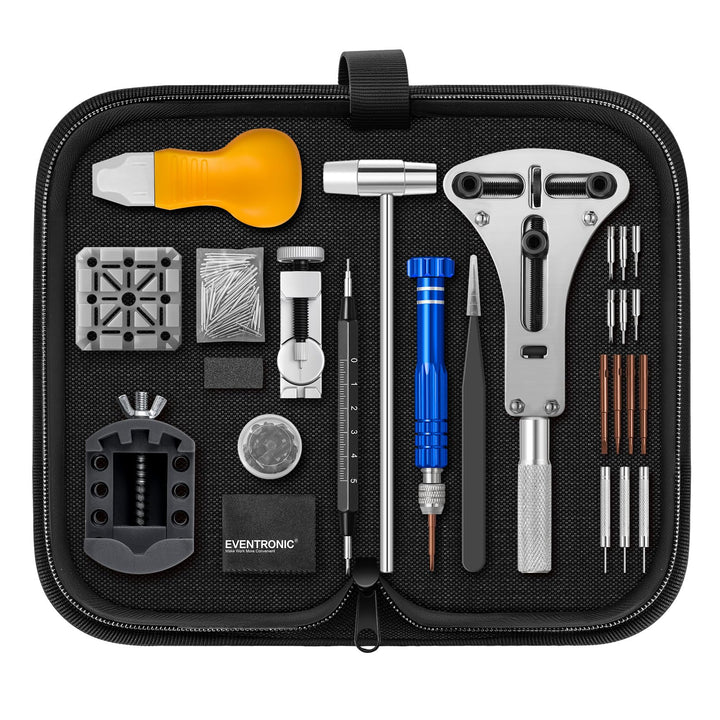 Eventronic 【Neu Upgraded】 Uhrenwerkzeug Set, Uhr Batteriewechsel Werkzeug Uhren Reparatur, Uhrmacher