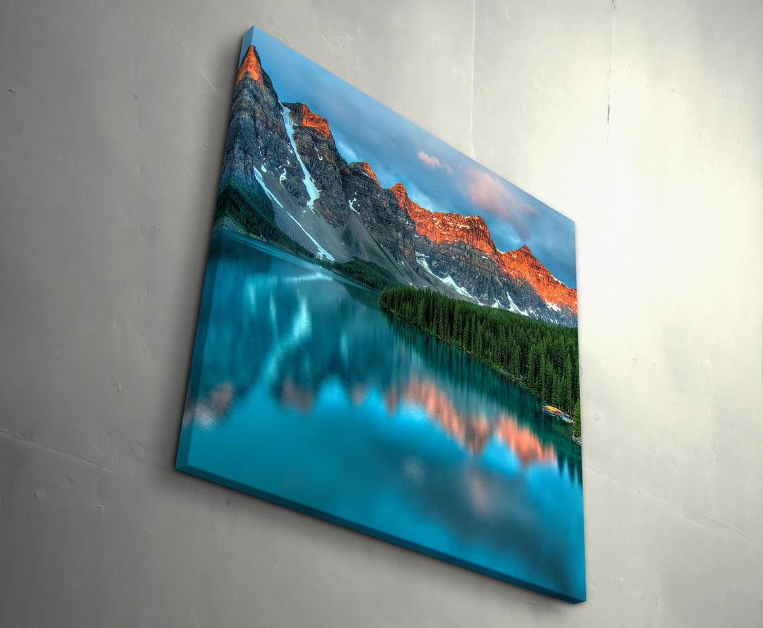 Paul Sinus Art Leinwandbilder | Bilder Leinwand 90x90cm Moraine See im Banff-Nationalpark – Kanada,