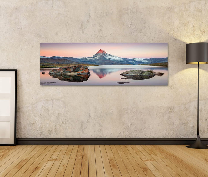islandburner Bild auf Leinwand Matterhorn Schweizer Alpen Landschaft Bilder Wandbilder Poster 120L x