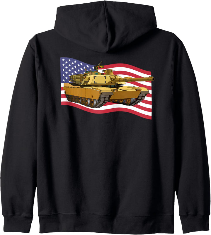 M1A2 Abrams Tank Waving Amerikanische Flagge Kapuzenjacke