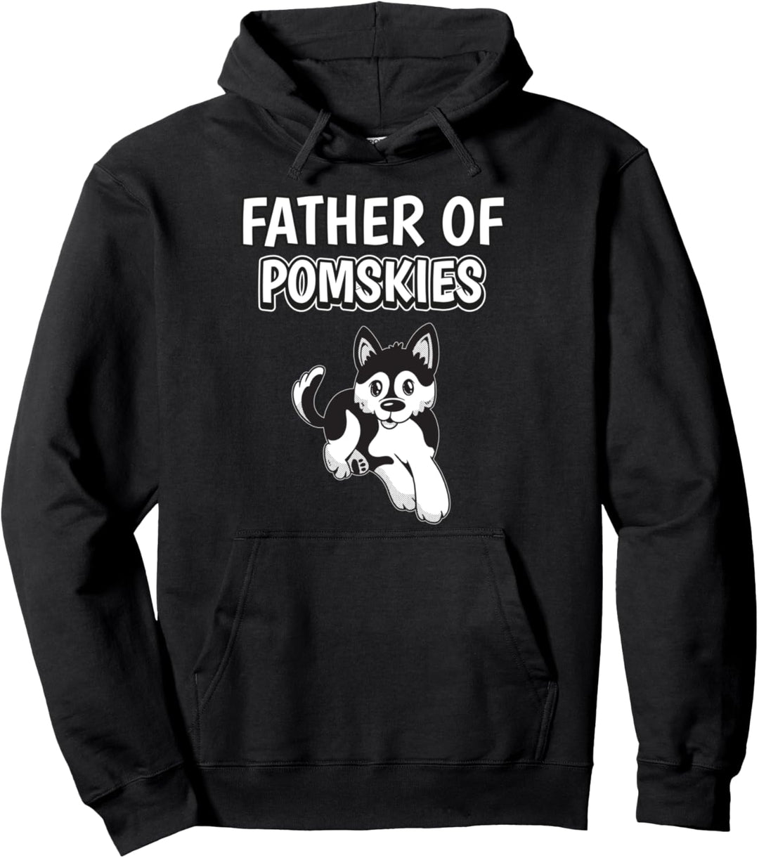 Herren Jungen Father Of Pomskies Papa Vatertag Pomsky Pullover Hoodie