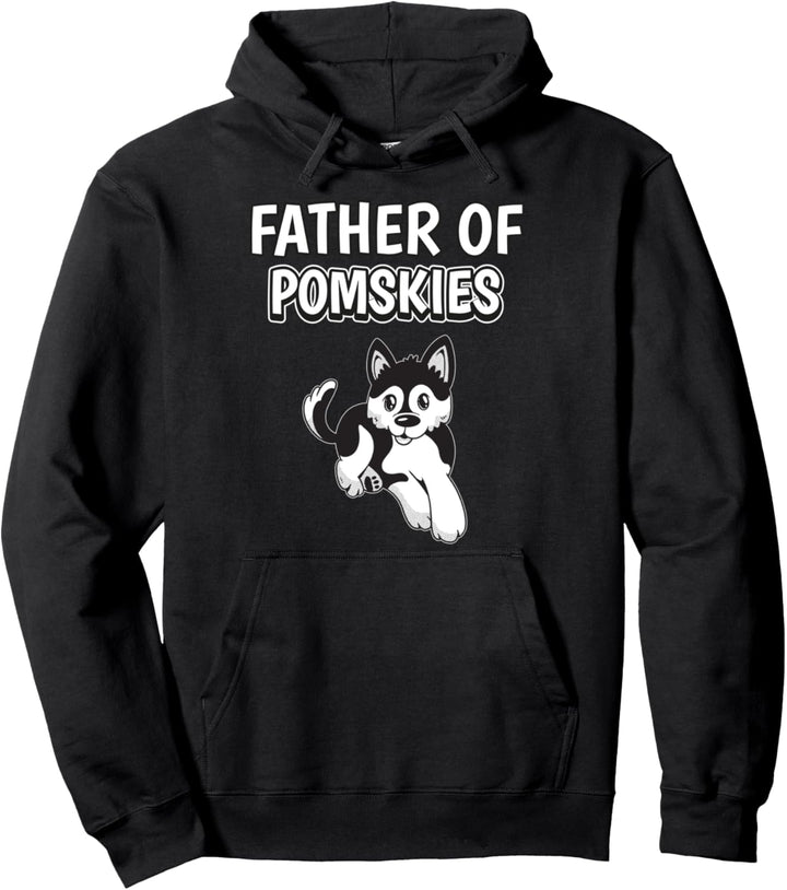 Herren Jungen Father Of Pomskies Papa Vatertag Pomsky Pullover Hoodie
