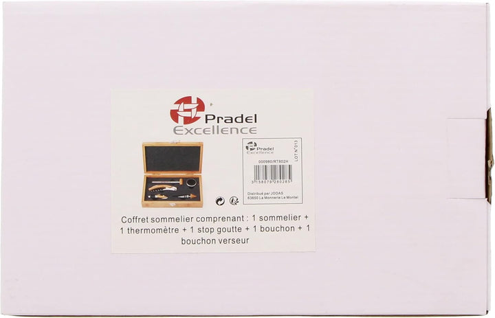 Pradel Excellence RT802H Korkenzieher in Sommelier-Box aus Bambus für 1 Flasche mit 4 Accessoires